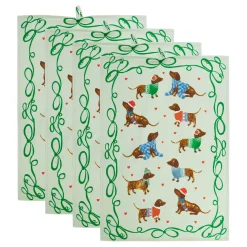 Butlers KITCHEN TALES Küchentuch Dackel 4er-Set