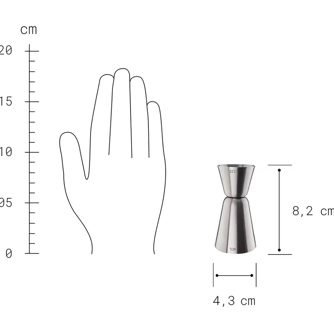 Butlers MANHATTAN Barmaß 4er-Set New