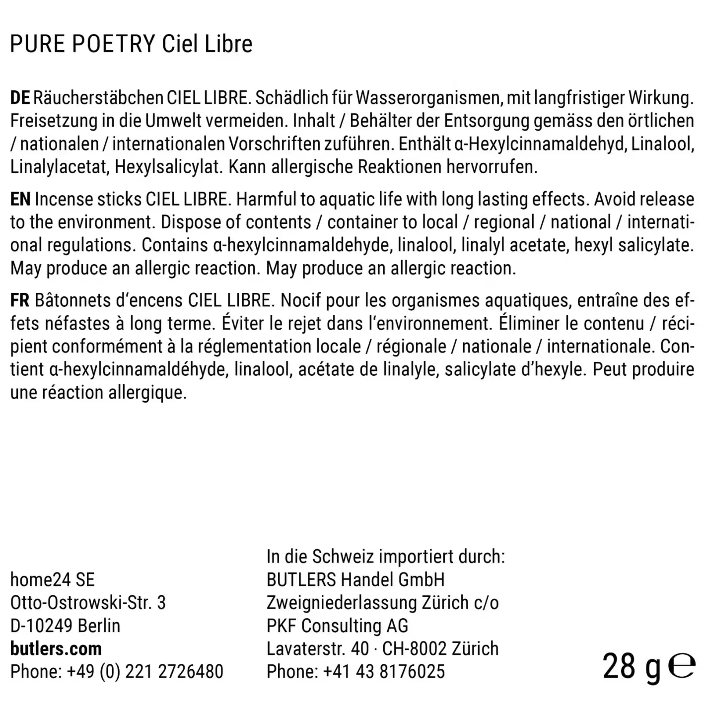 Butlers PURE POETRY Räucherstäbchen Ciel Liebre Outlet