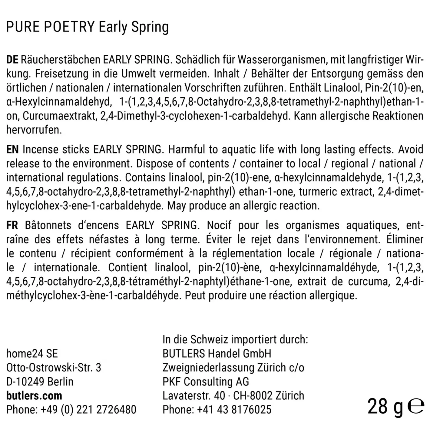 Butlers PURE POETRY Räucherstäbchen Early Spring Outlet
