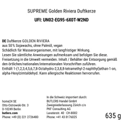 Butlers SUPREME Duftkerze Golden Riviera New